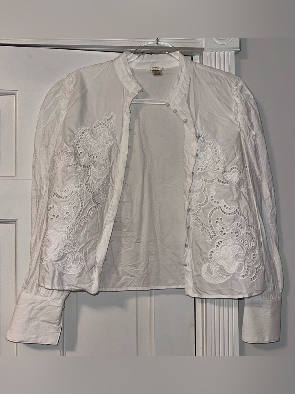 Magaschoni White Embroidered Button-Down shirt